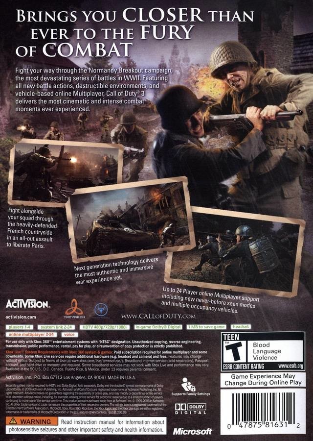 video game call of duty 3 Image