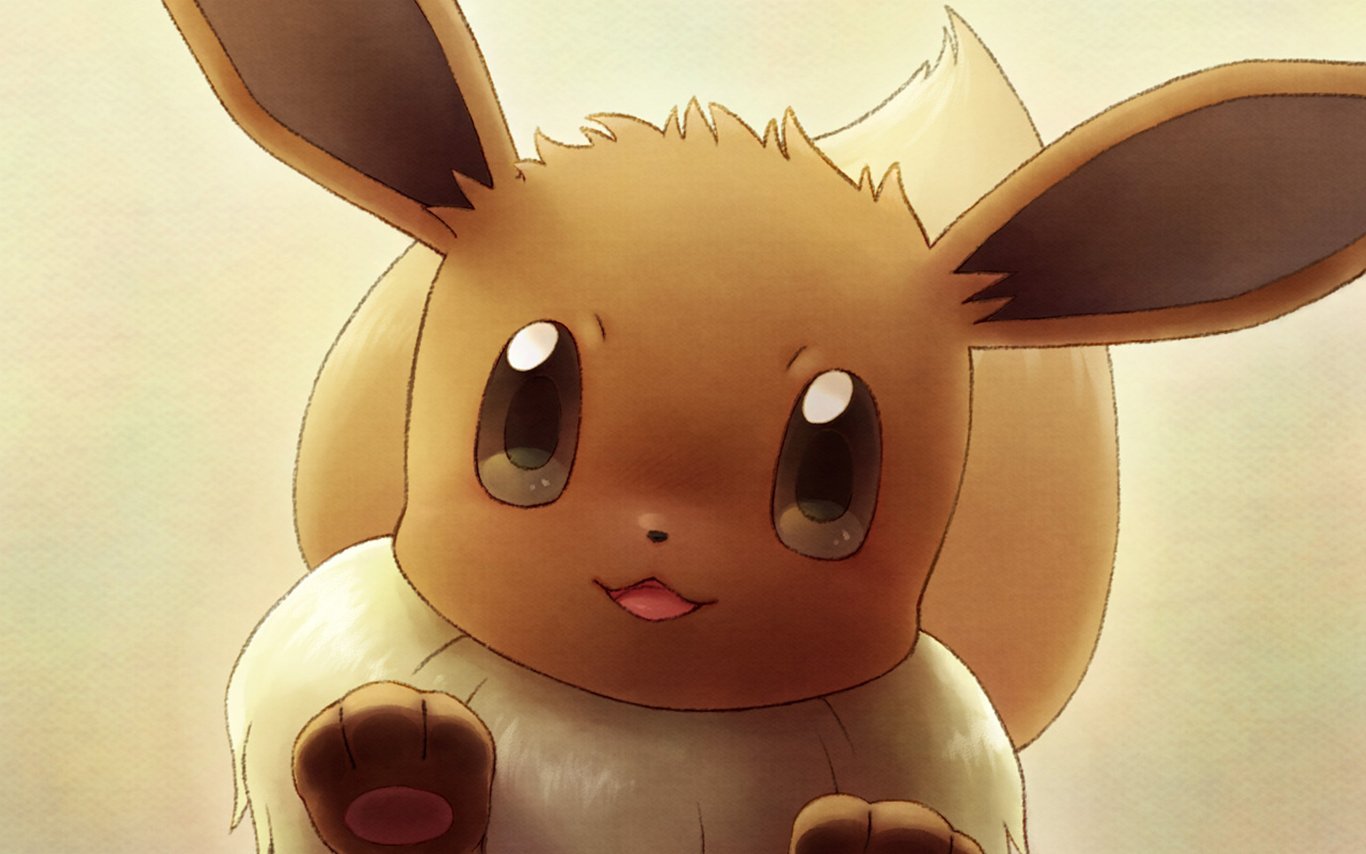 A cute illustration of Eevee, the beloved Pokémon, showcasing its adorable features with large eyes and fluffy fur, representing the cherished Eeveelutions in anime style.