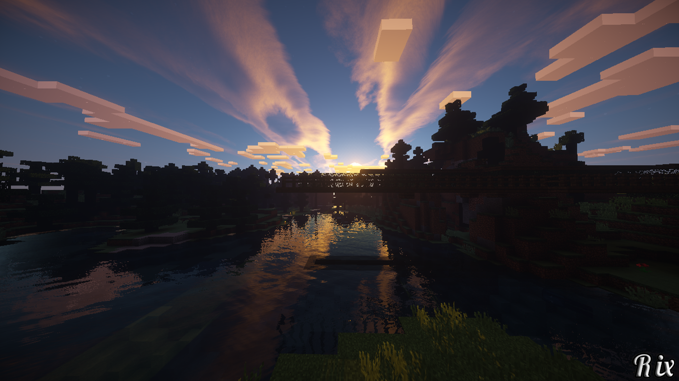 Minecraft sunset by Rix