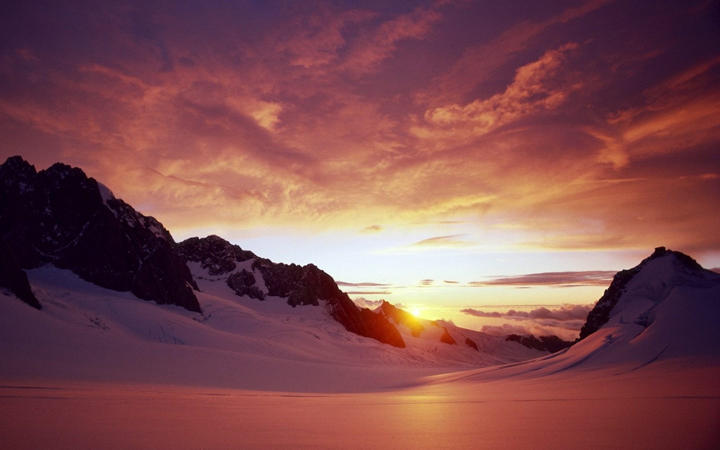Mountain Snow Sunset