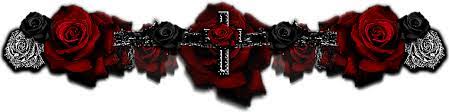 red and black roses and  a cross