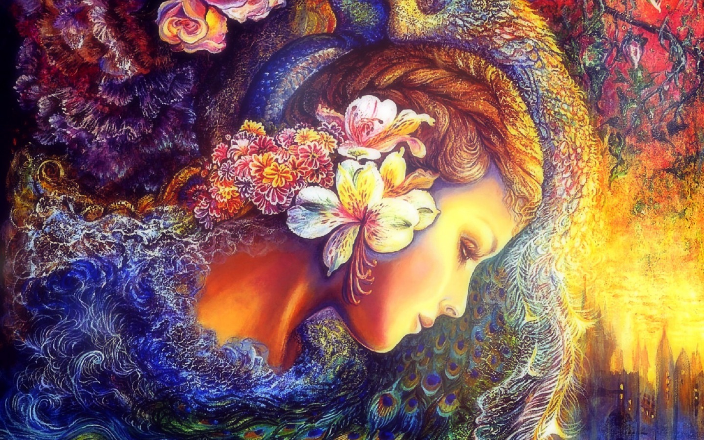 Peacock Daze by Josephine Wall