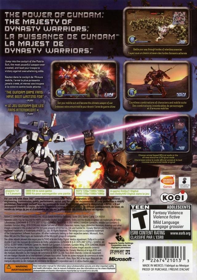 video game Dynasty Warriors: Gundam Image