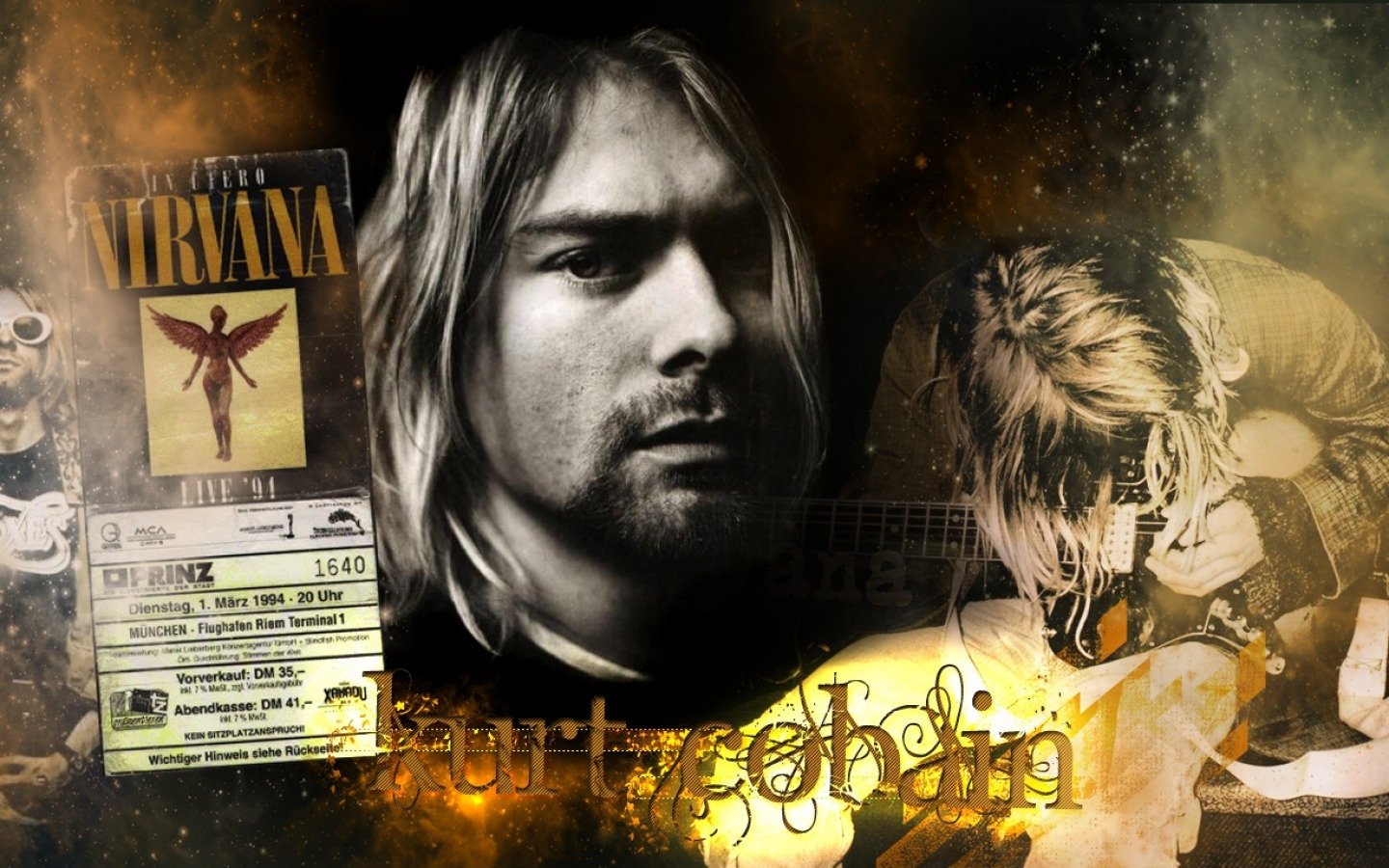 Nirvana collage music Kurt Cobain Image
