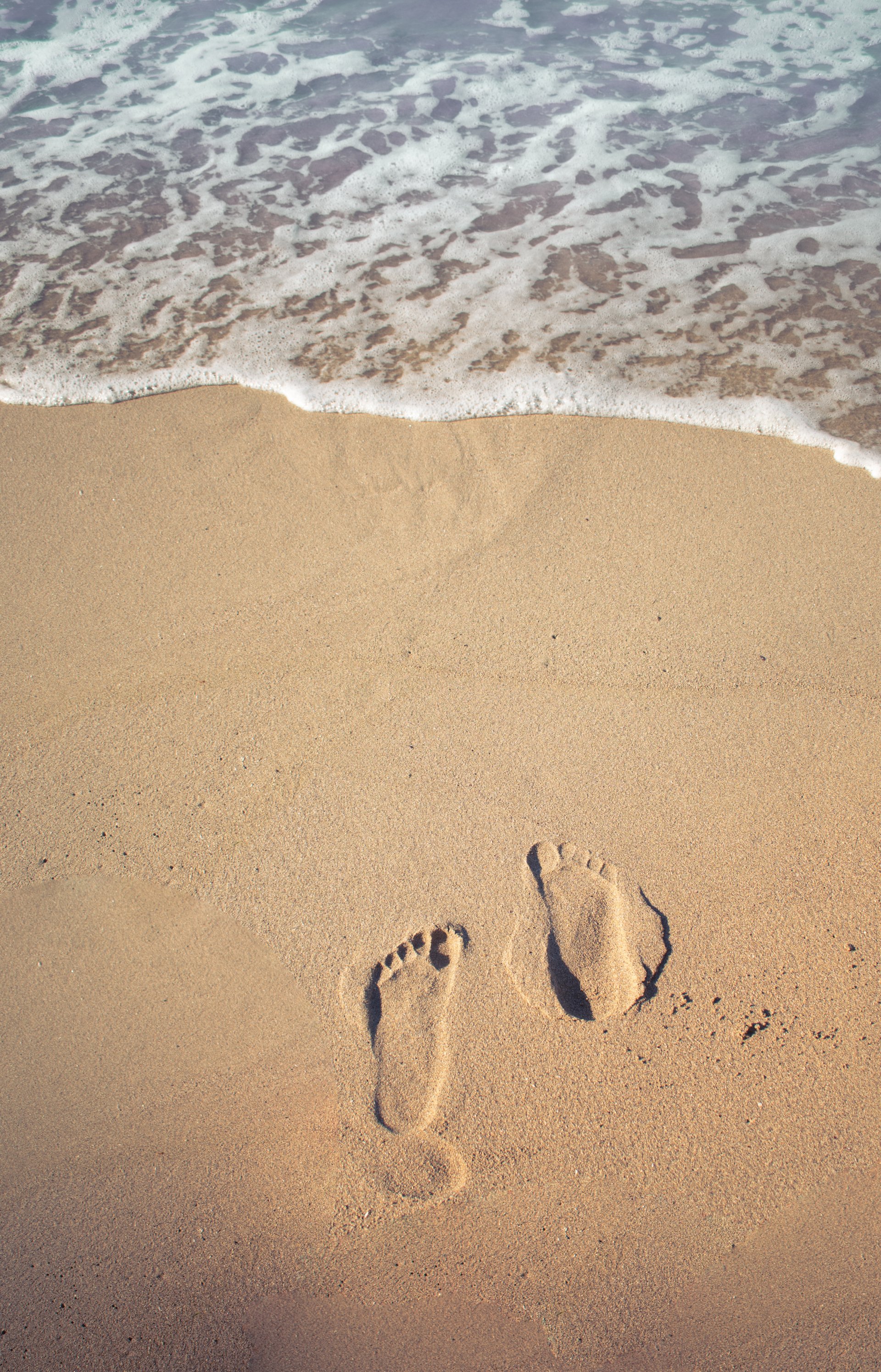 footprint summer calm beach sea Image
