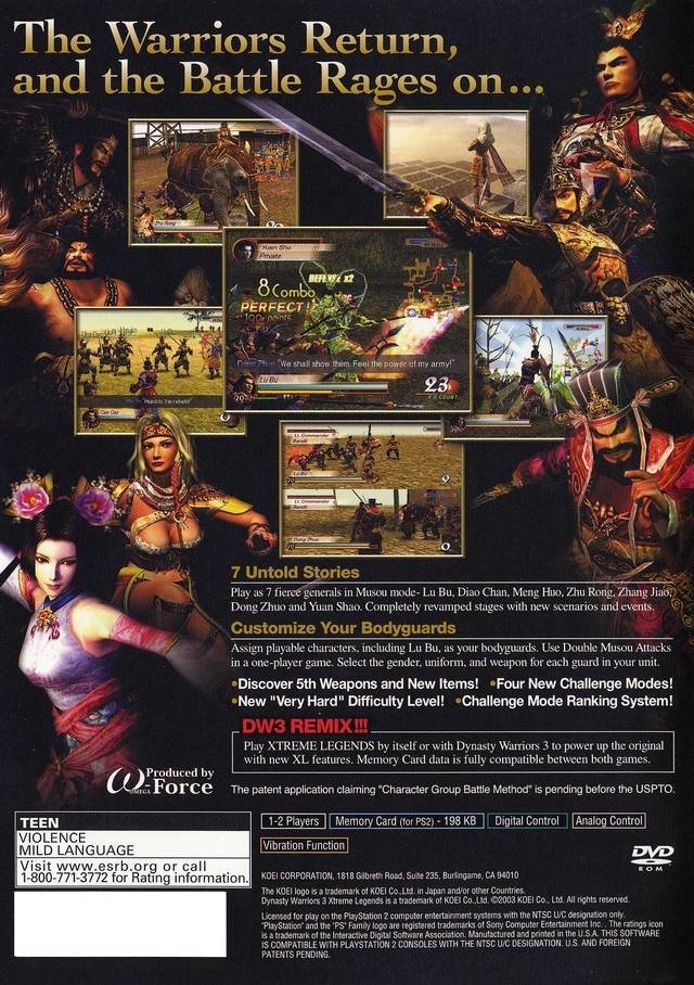 video game Dynasty Warriors 3: Xtreme Legends Image