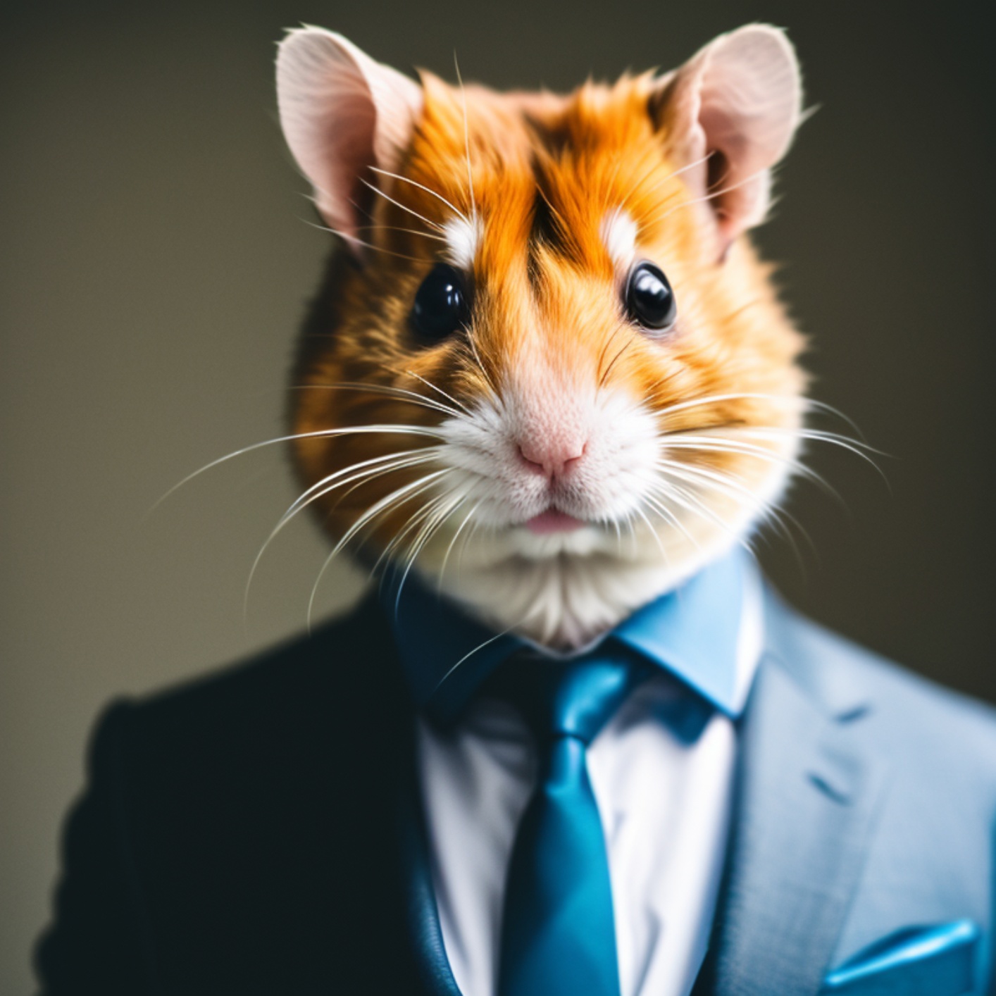 A hamster wearing suit and tie by young z hunk
