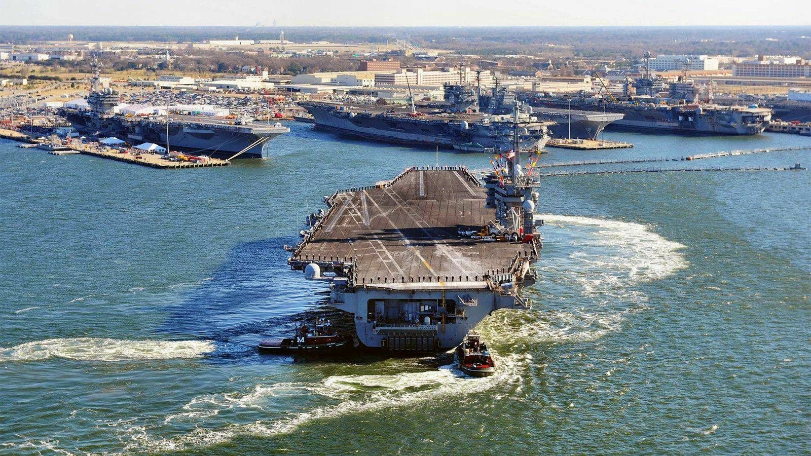 warship aircraft carrier military USS Dwight D. Eisenhower (CVN-69) Image