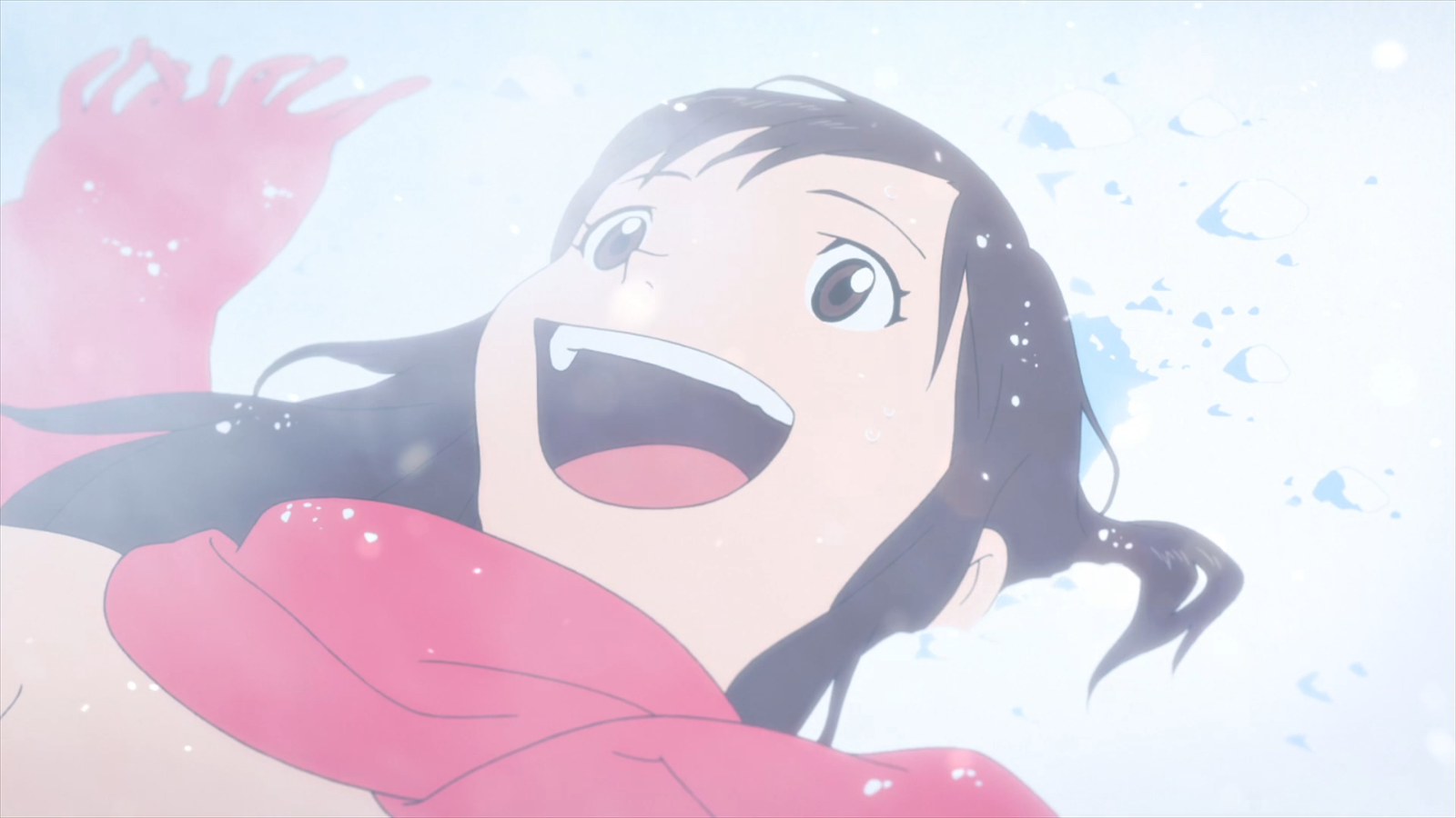  Yuki smiling on snow - The Wolf Children by Mamoru Hosoda