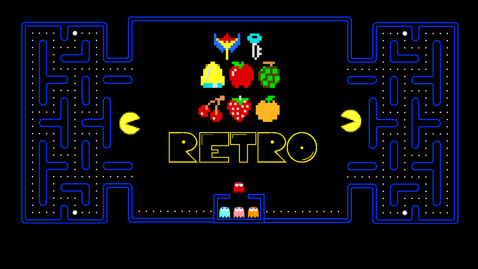 Pac-Man Retro Maze: Classic Video Game Revival, image size:1600x900