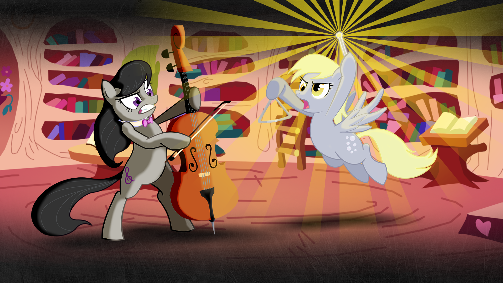 Power Triangle - Octavia and Derpy Wallpaper by smokeybacon