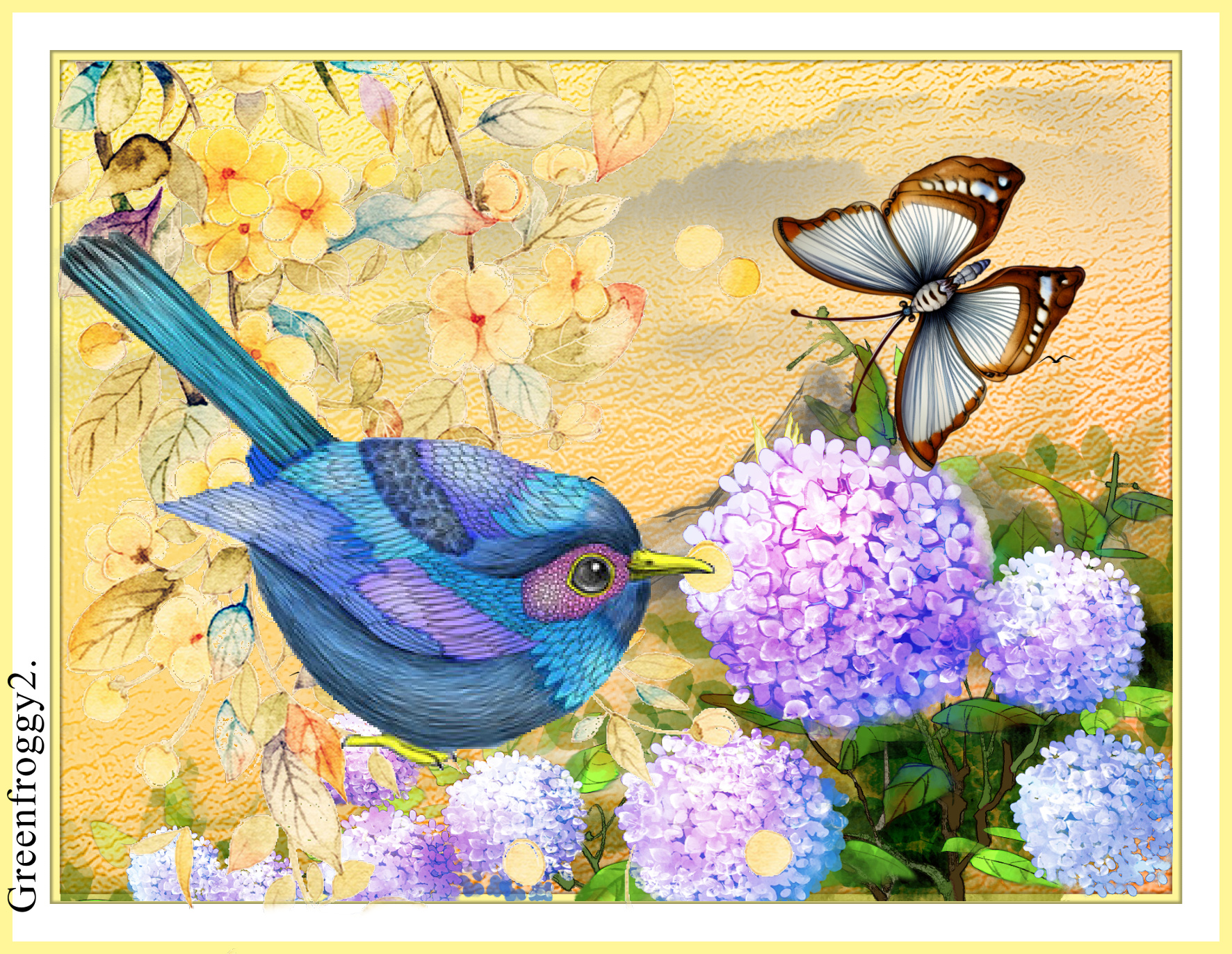 BIRD AND BUTTERFLY by GREENFROGGY1