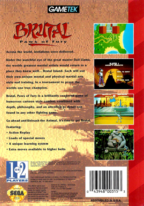 video game Brutal Paws of Fury Image