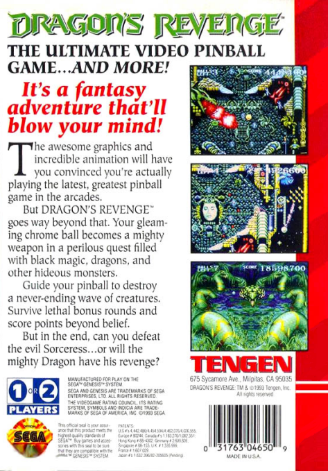 video game Dragon's Revenge Image
