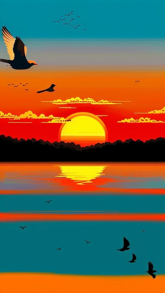 AI Art Anime sunset anime sunset Image