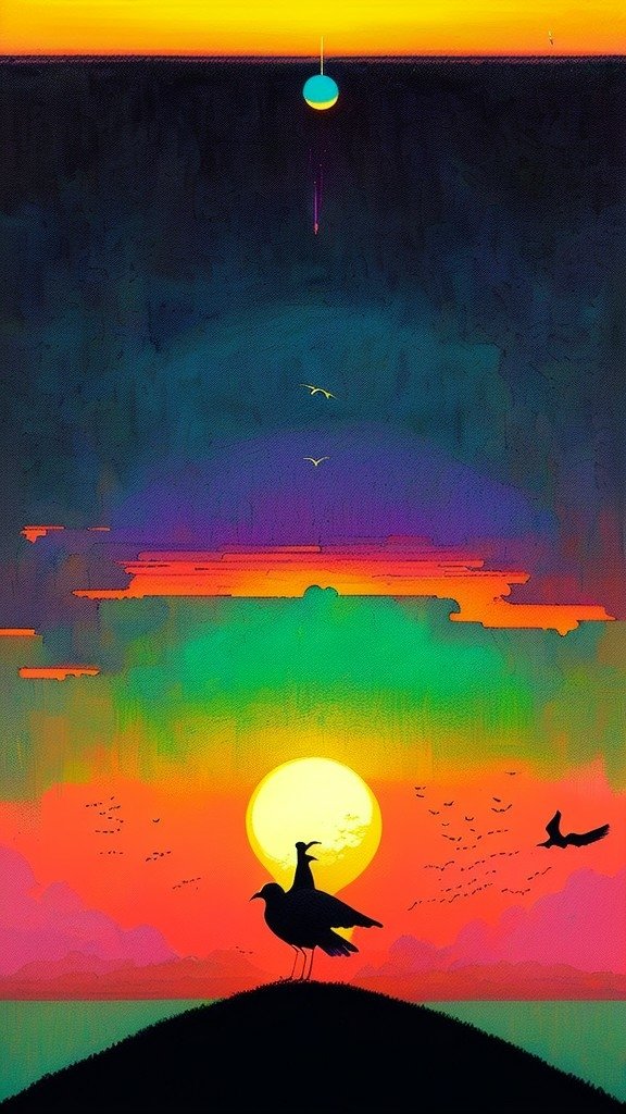 AI Art fantasy sunset Image