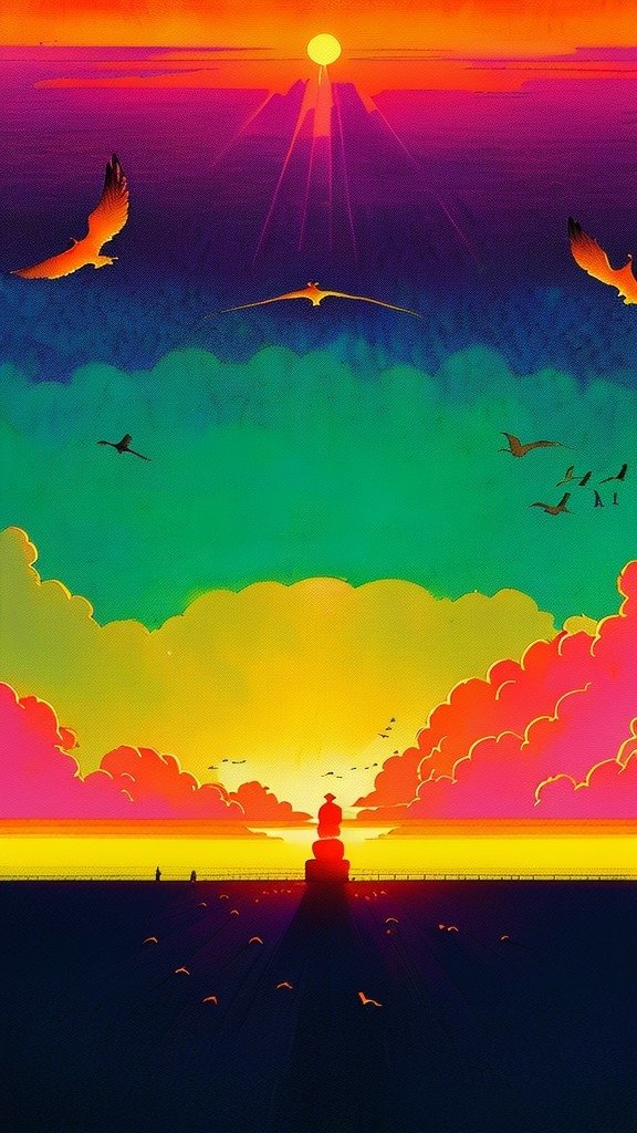 AI Art fantasy sunset Image