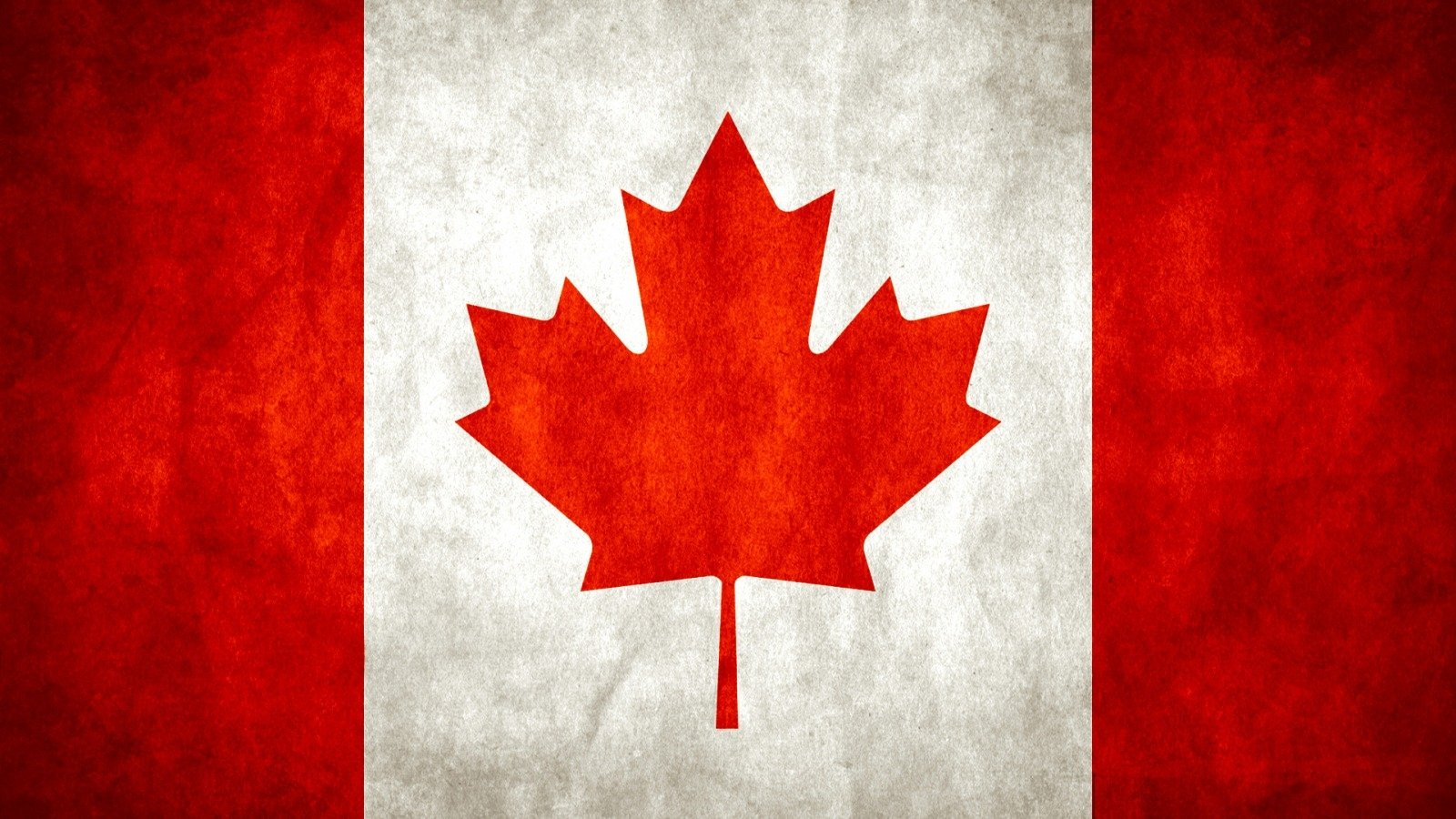 A textured representation of the flag of Canada, featuring a red field with a white square and a prominent red maple leaf in the center.