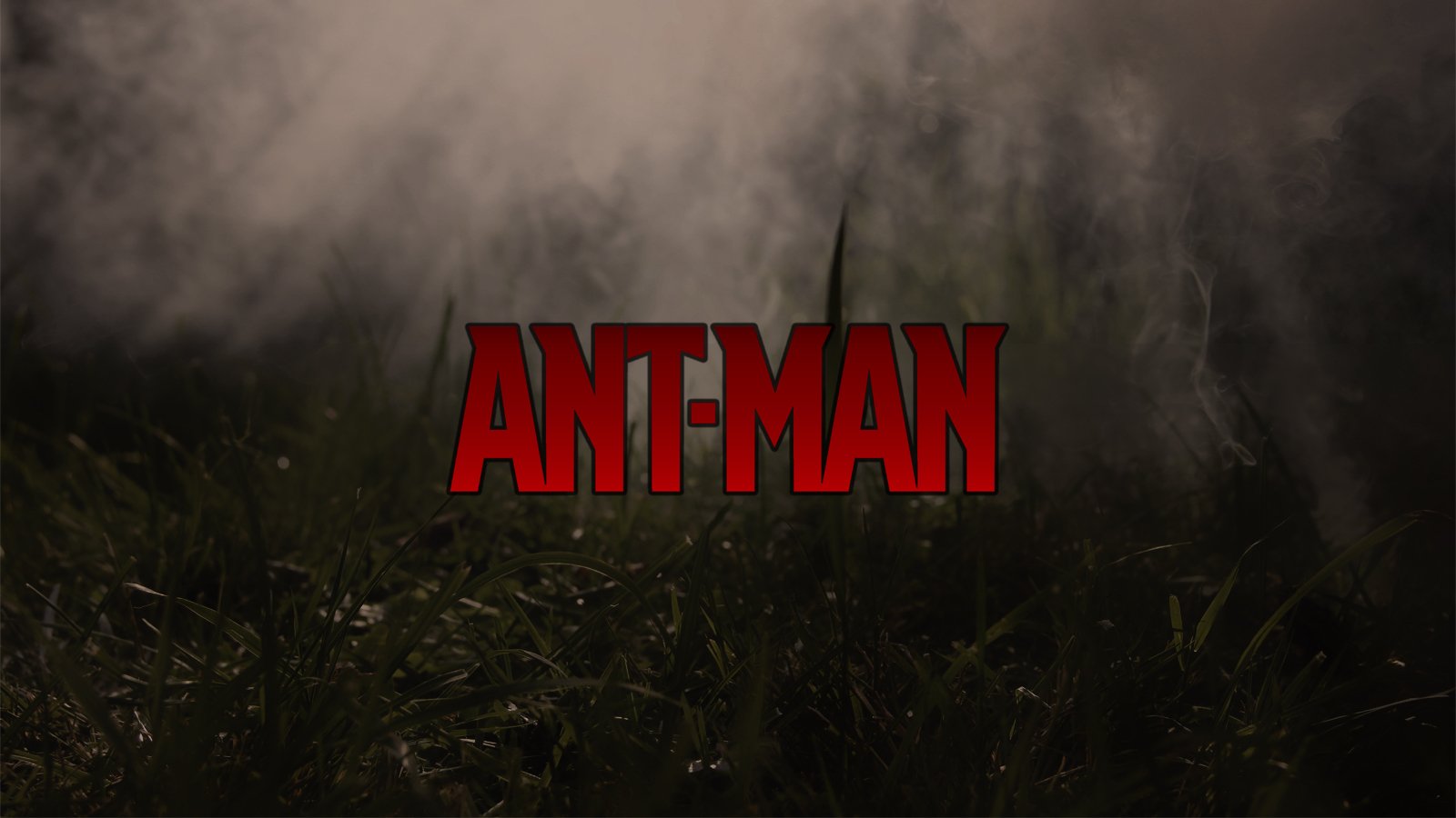 The image features the title ANT-MAN prominently displayed in red against a blurred background with smoke, capturing the essence of the movie's adventurous tone.