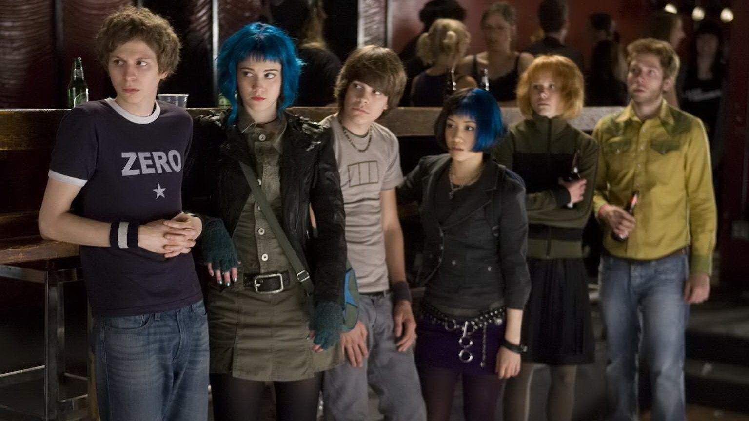 Stephen Stills Kim Pine Knives Chau Young Neil Ramona Flowers Scott Pilgrim Mark Webber Alison Pill Ellen Wong Johnny Simmons Mary Elizabeth Winstead Michael Cera movie Scott Pilgrim vs. the World Image