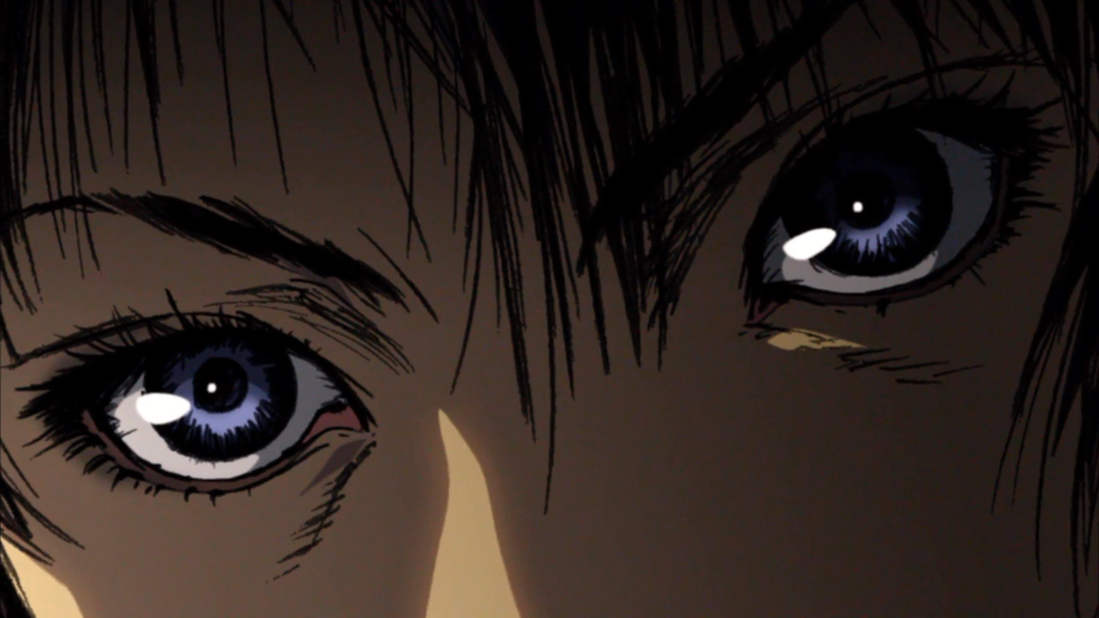 Close-up of O-Ren Ishii's intense eyes from Kill Bill: Vol. 1, highlighting the Cottonmouth battle scene.
