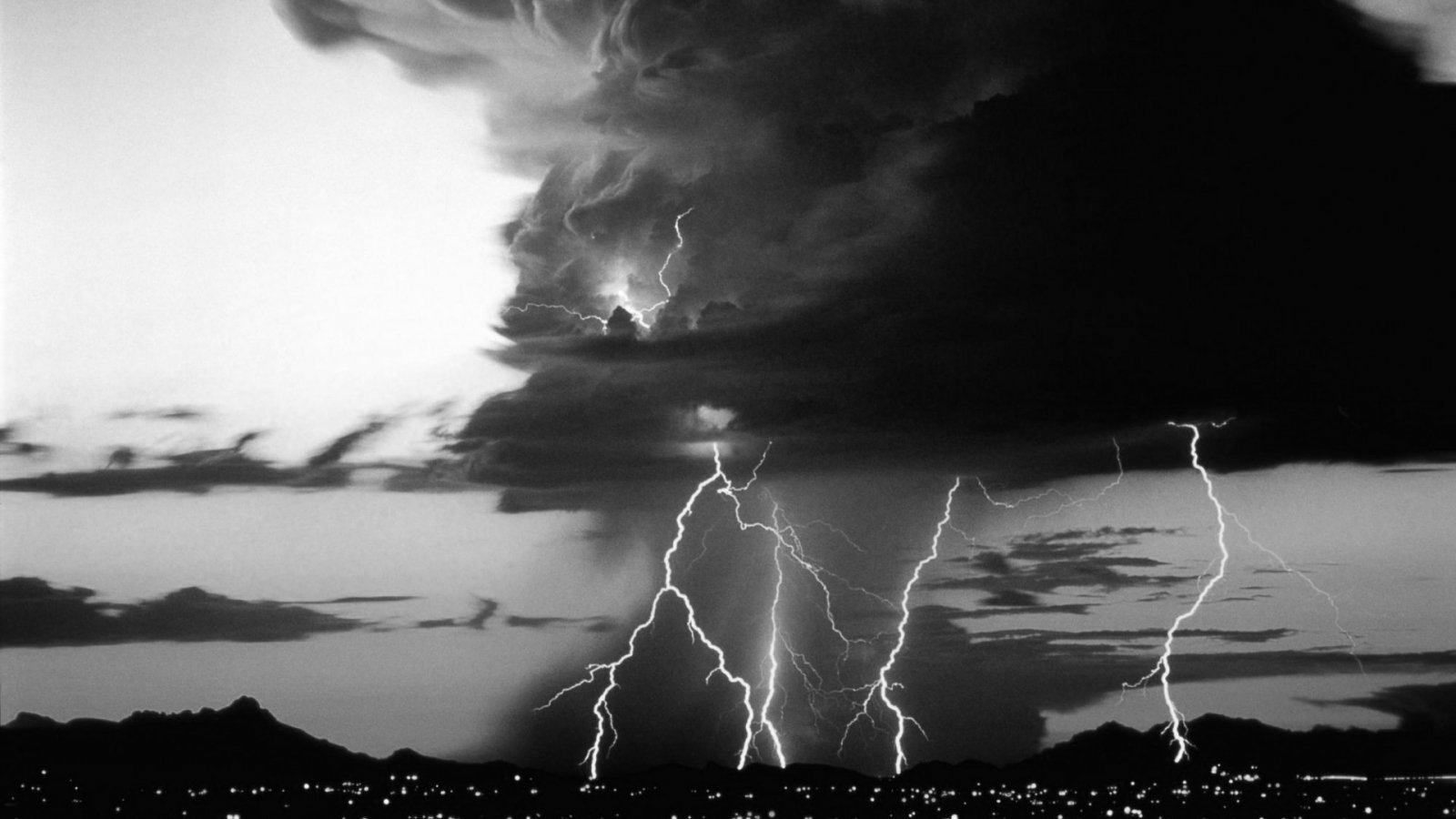 Black & White thunderstorm storm cloud photography lightning Image