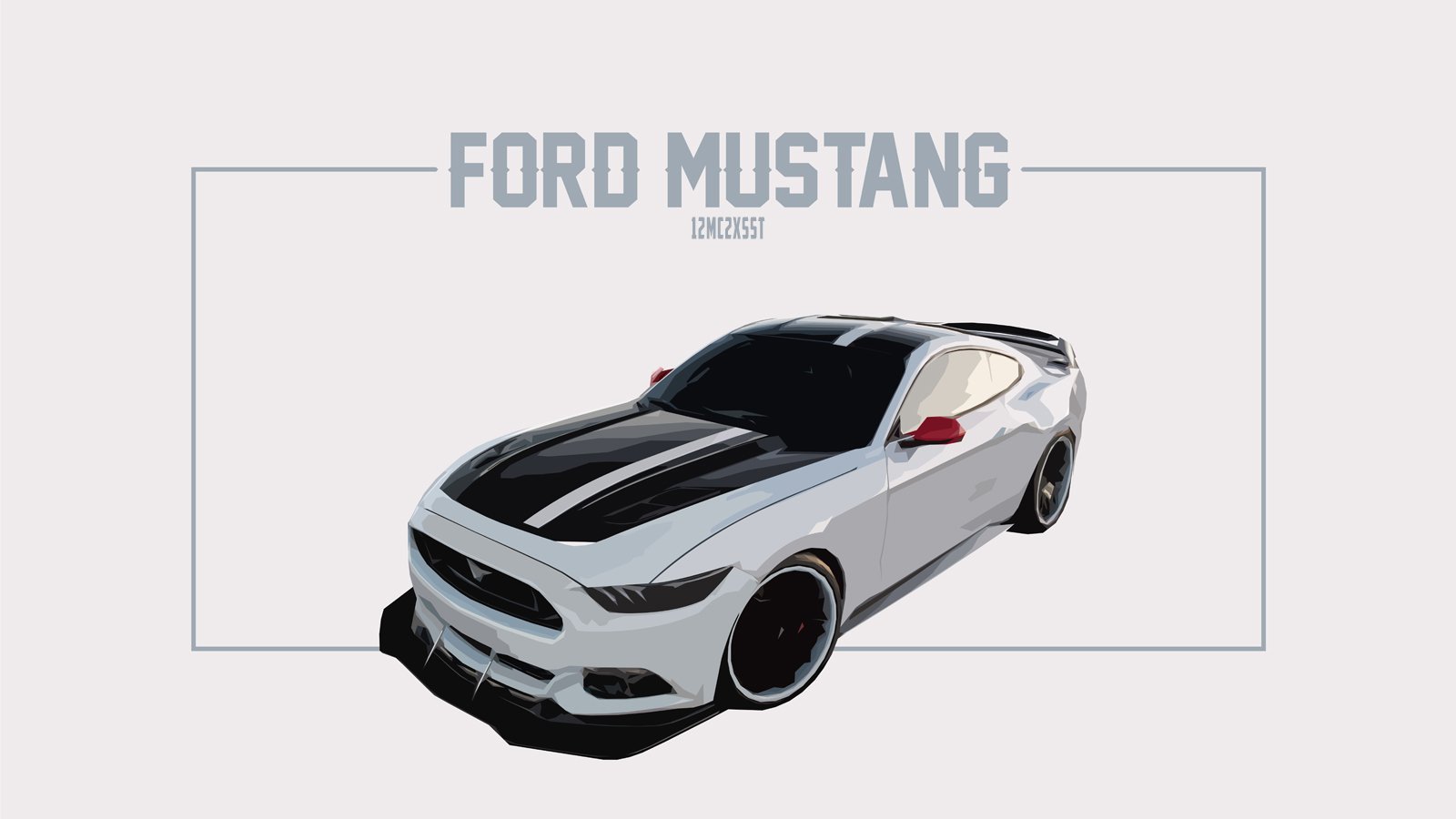 A sleek white Ford Mustang with a black racing stripe, showcasing its muscle car design and powerful presence on the road.
