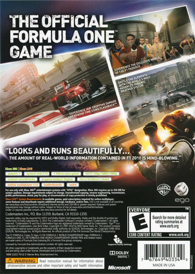 video game F1 2010 Image
