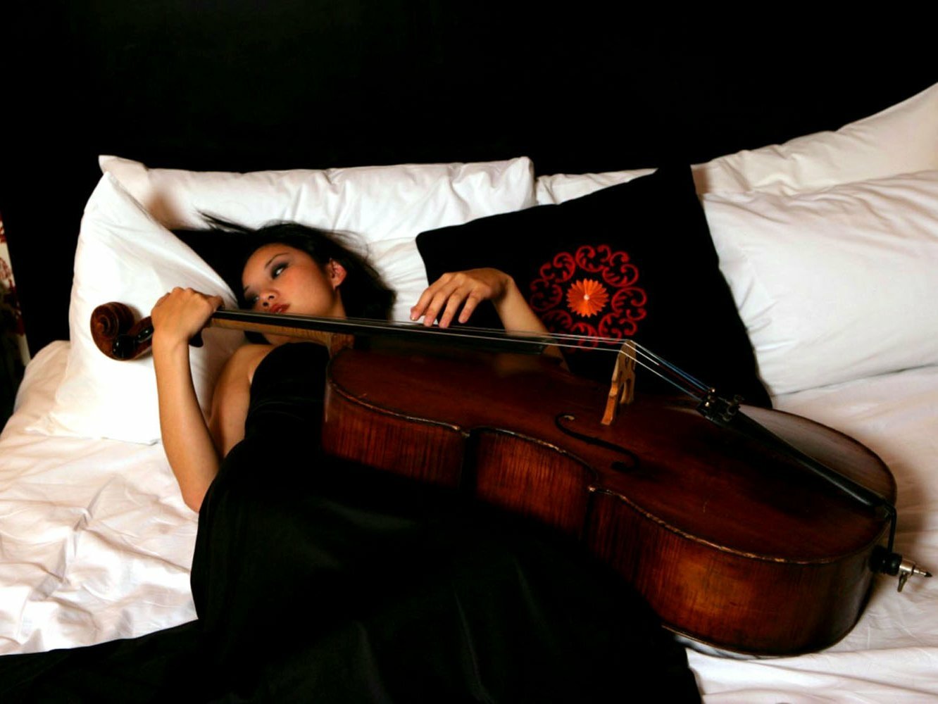 bed music cello Image