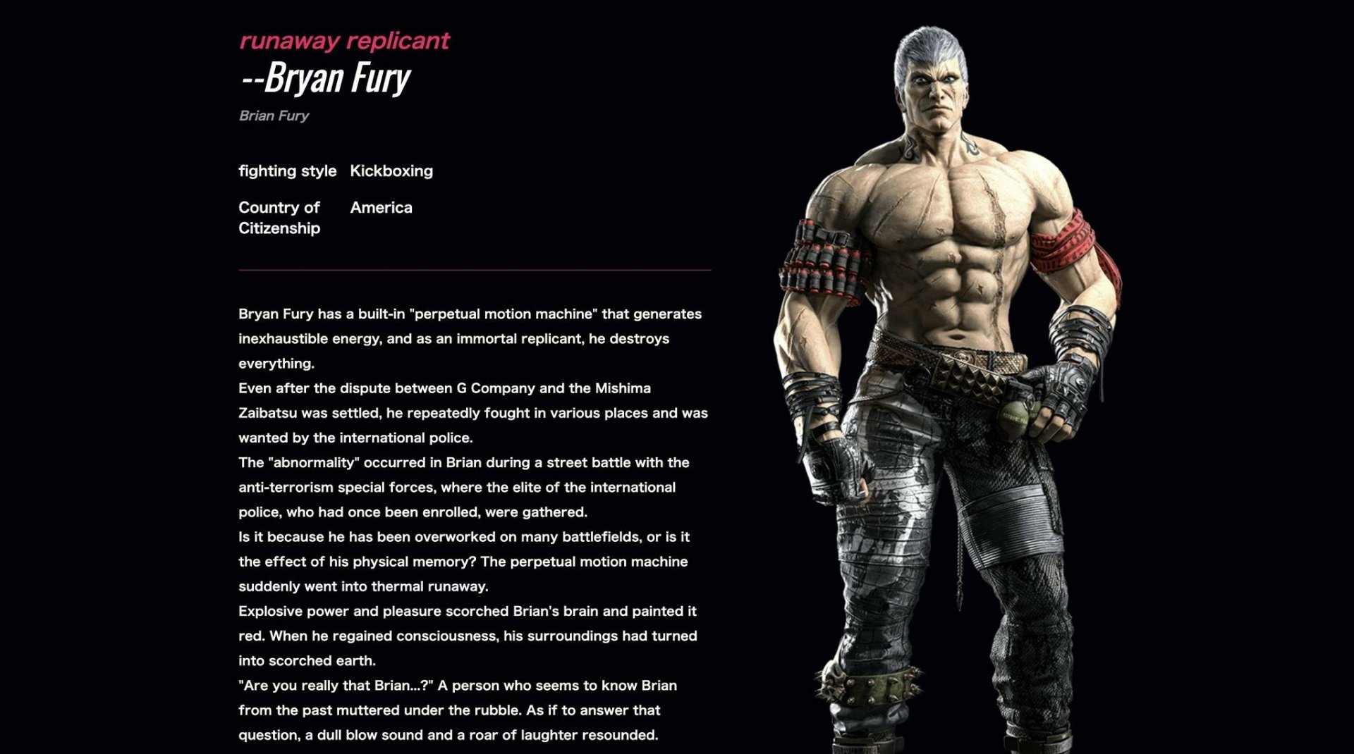 Bryan Fury video game Tekken 8 Image