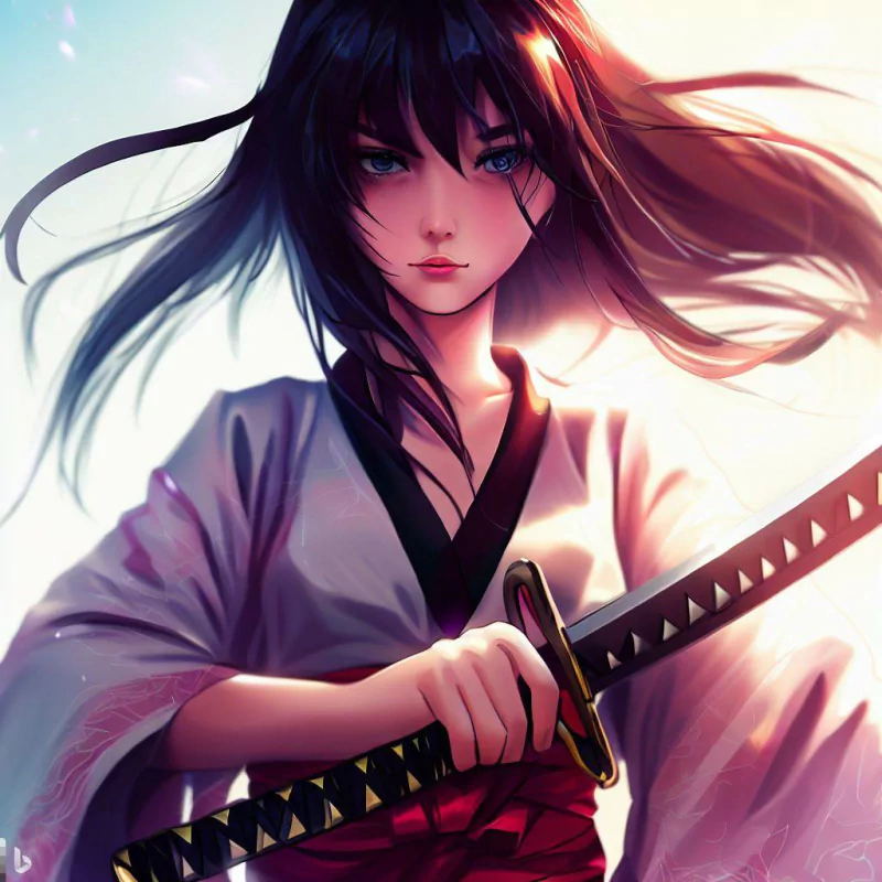  Anime girl with katana
