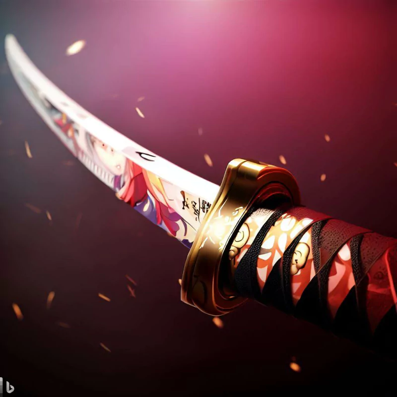  Katana with anime on it