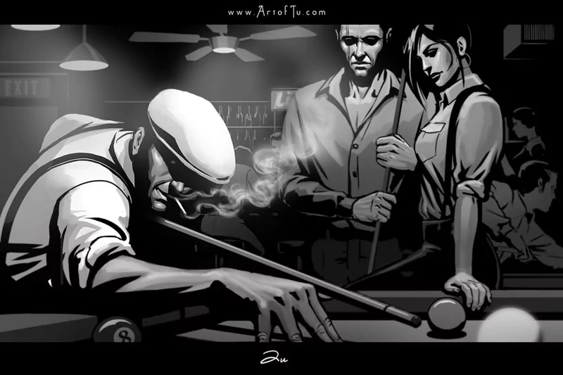  Noir Series: Pool Hall by ArtofTu
