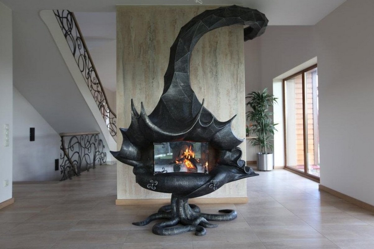 innovative man made fireplace Image
