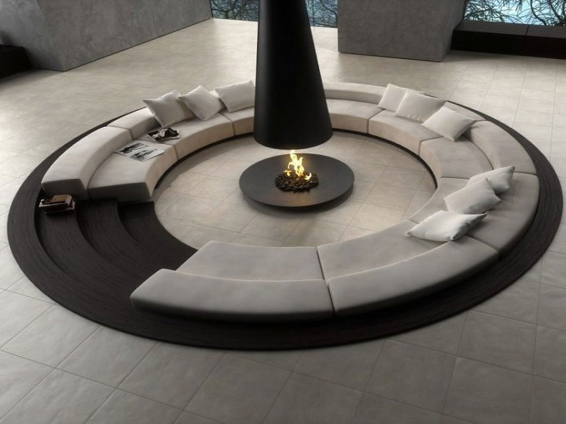 innovative man made fireplace Image