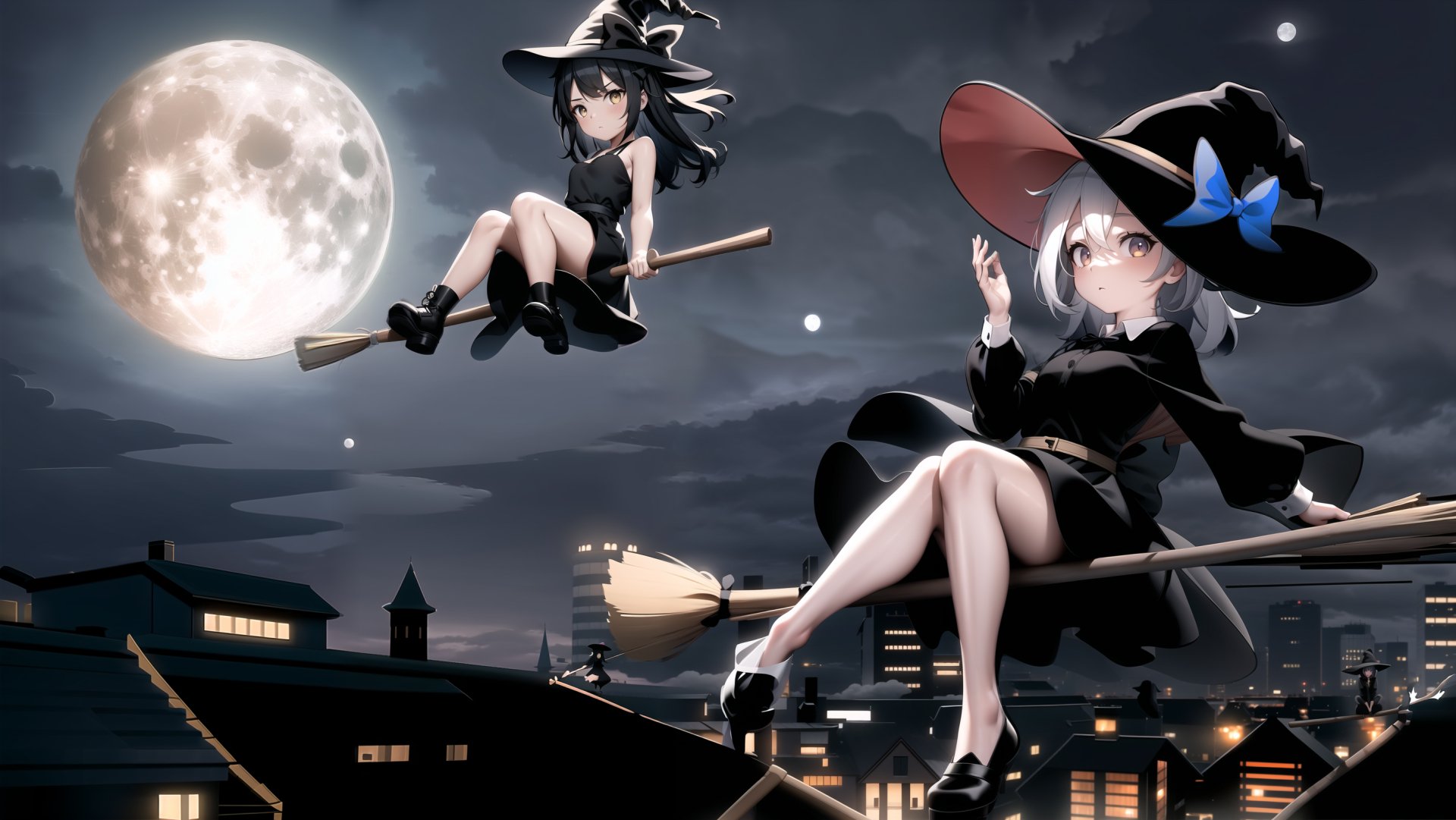 Download Fly Moon Nigths Witch Image by manimen