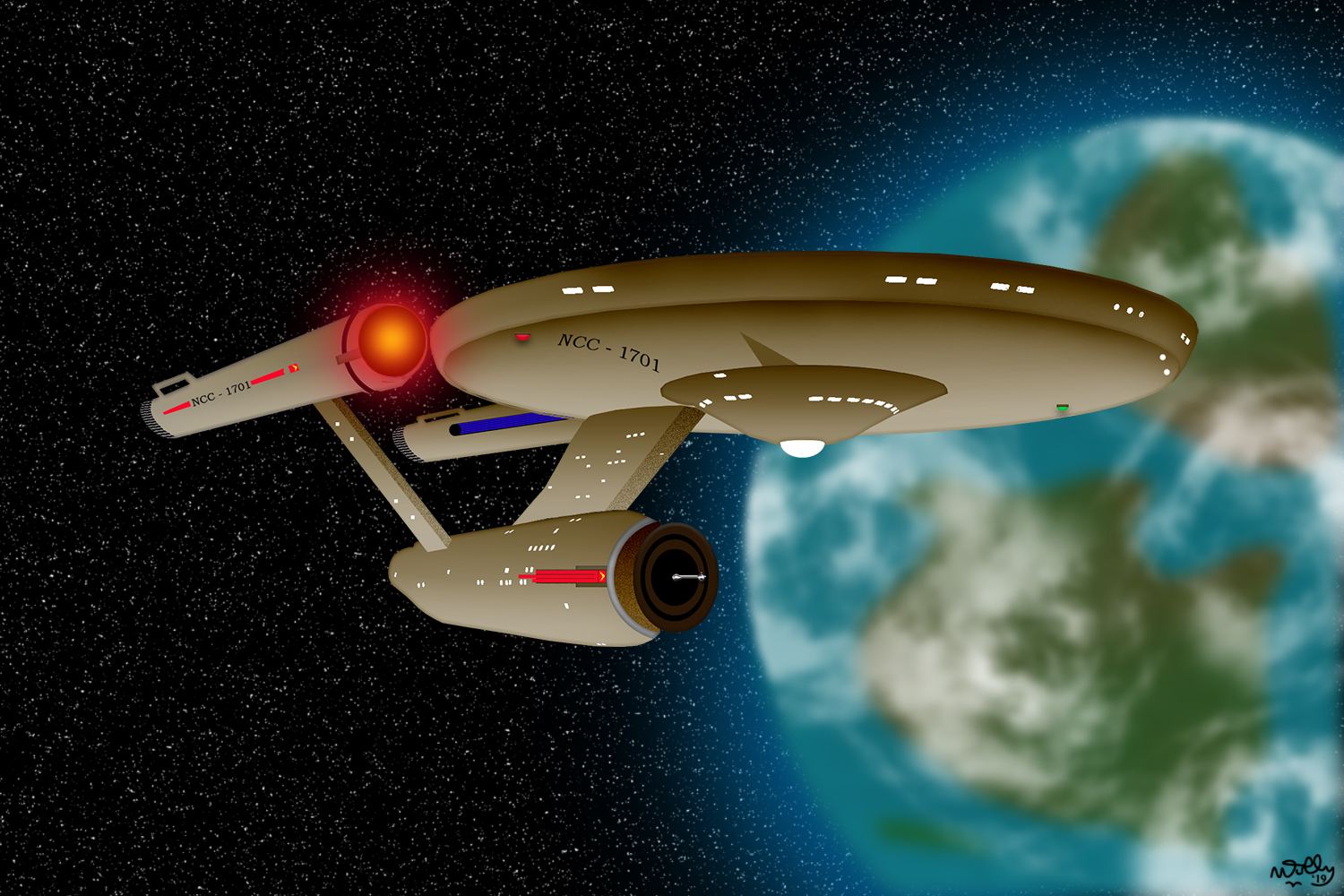 USS Enterprise NCC 1701 by tullydrawings
