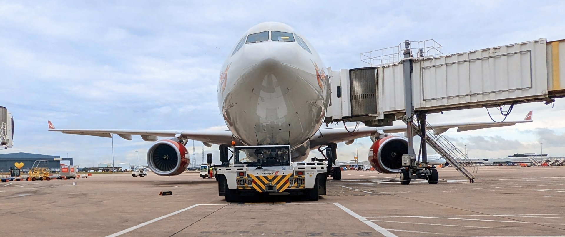 Virgin Airbus A330-300 at Manchester Airport by AnrgyGoose96