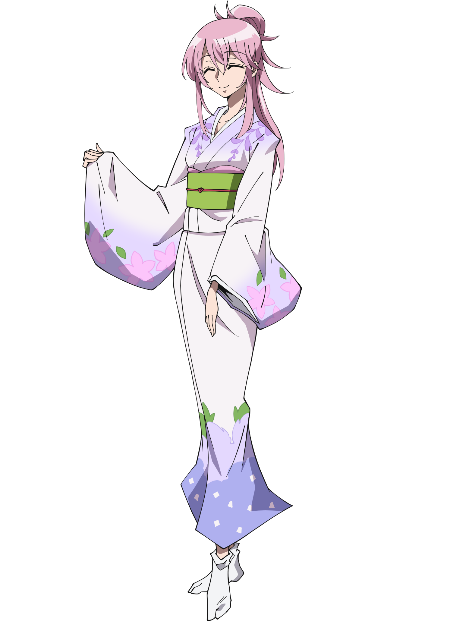 Anime character from Shaman King Flowers wearing a traditional kimono with floral design.