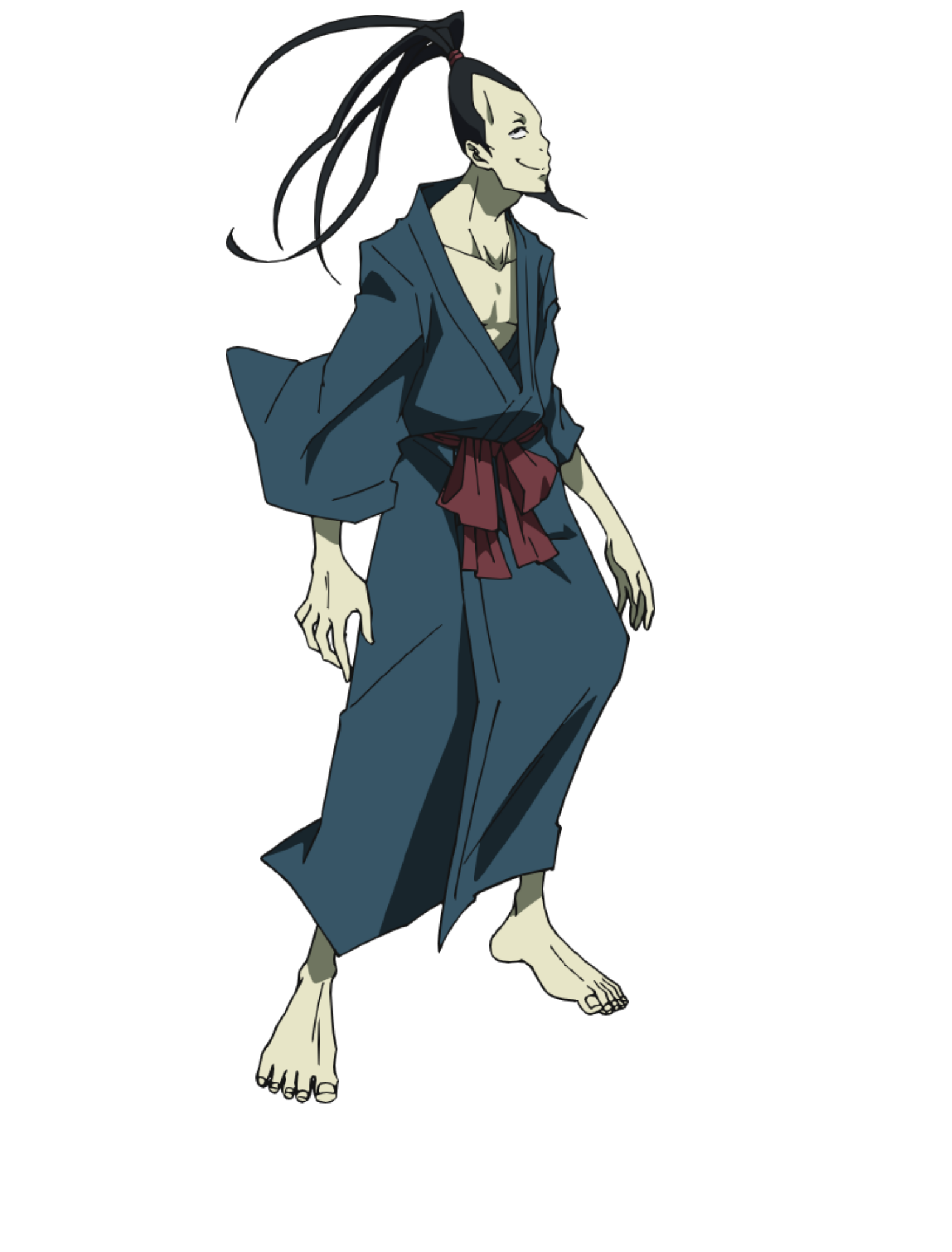 Anime character from Shaman King Flowers in traditional attire against a black background.