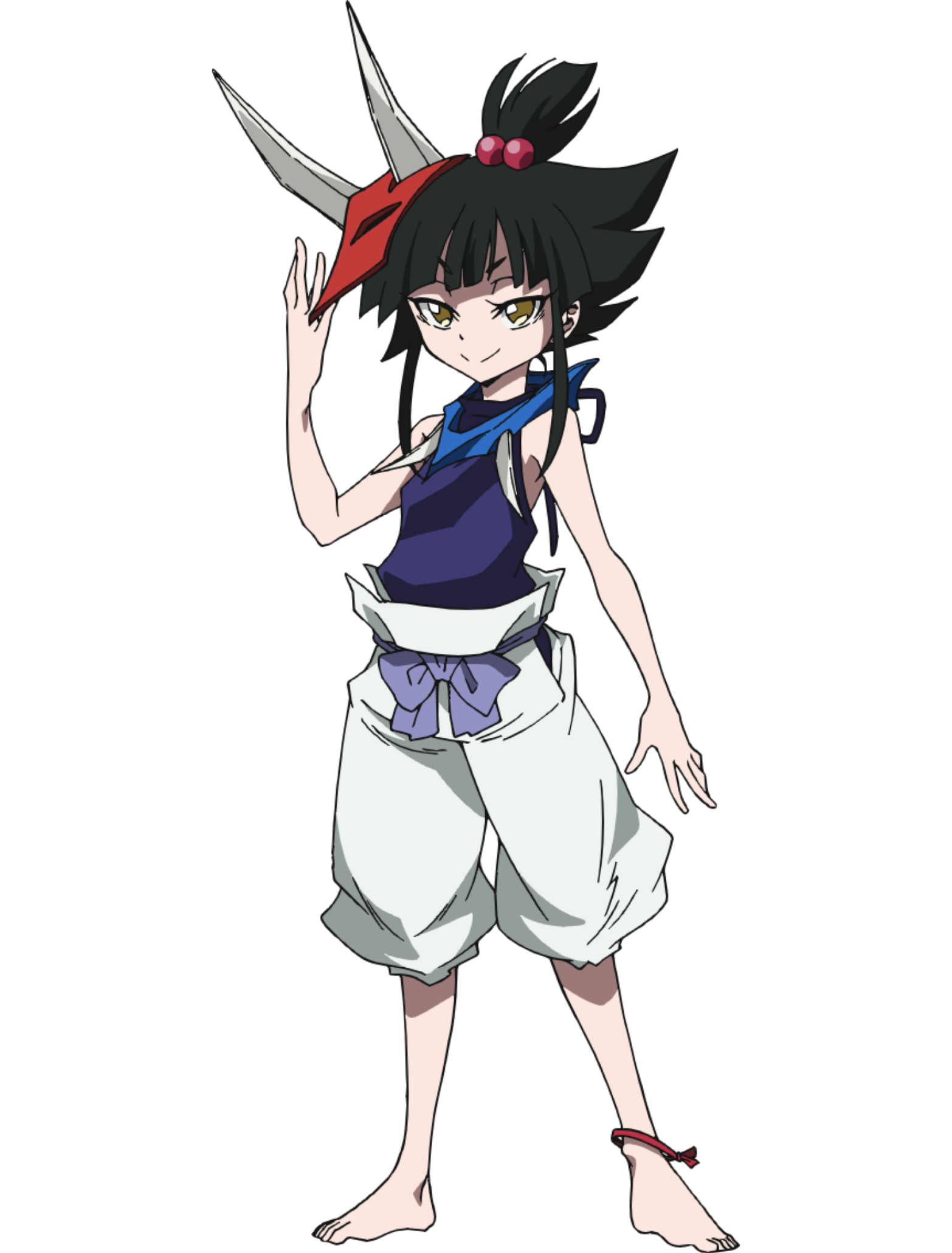 Anime character from Shaman King Flowers manga series standing with an assertive pose on a black background.