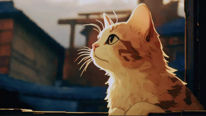  The Cat Watches the Rain