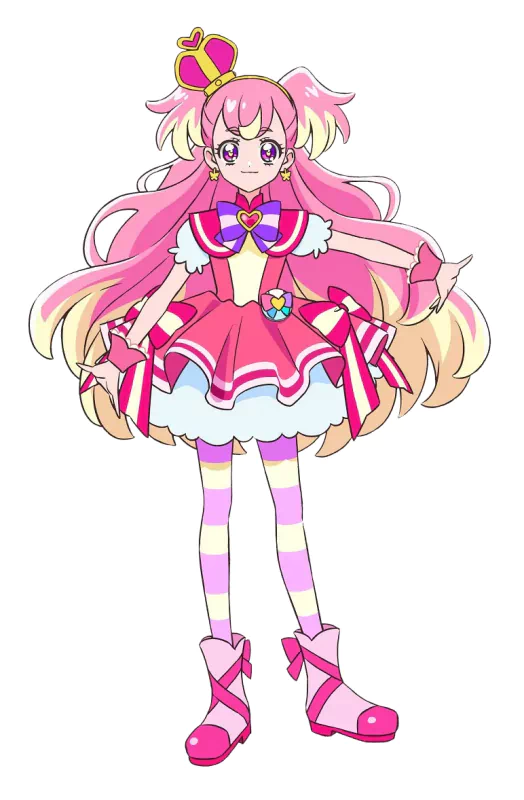 Illustration of a cute anime character from Wonderful PreCure! with pink hair and a magical girl outfit.