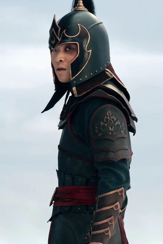 A portrayal of Zuko wearing traditional armor in the TV show Avatar: The Last Airbender.