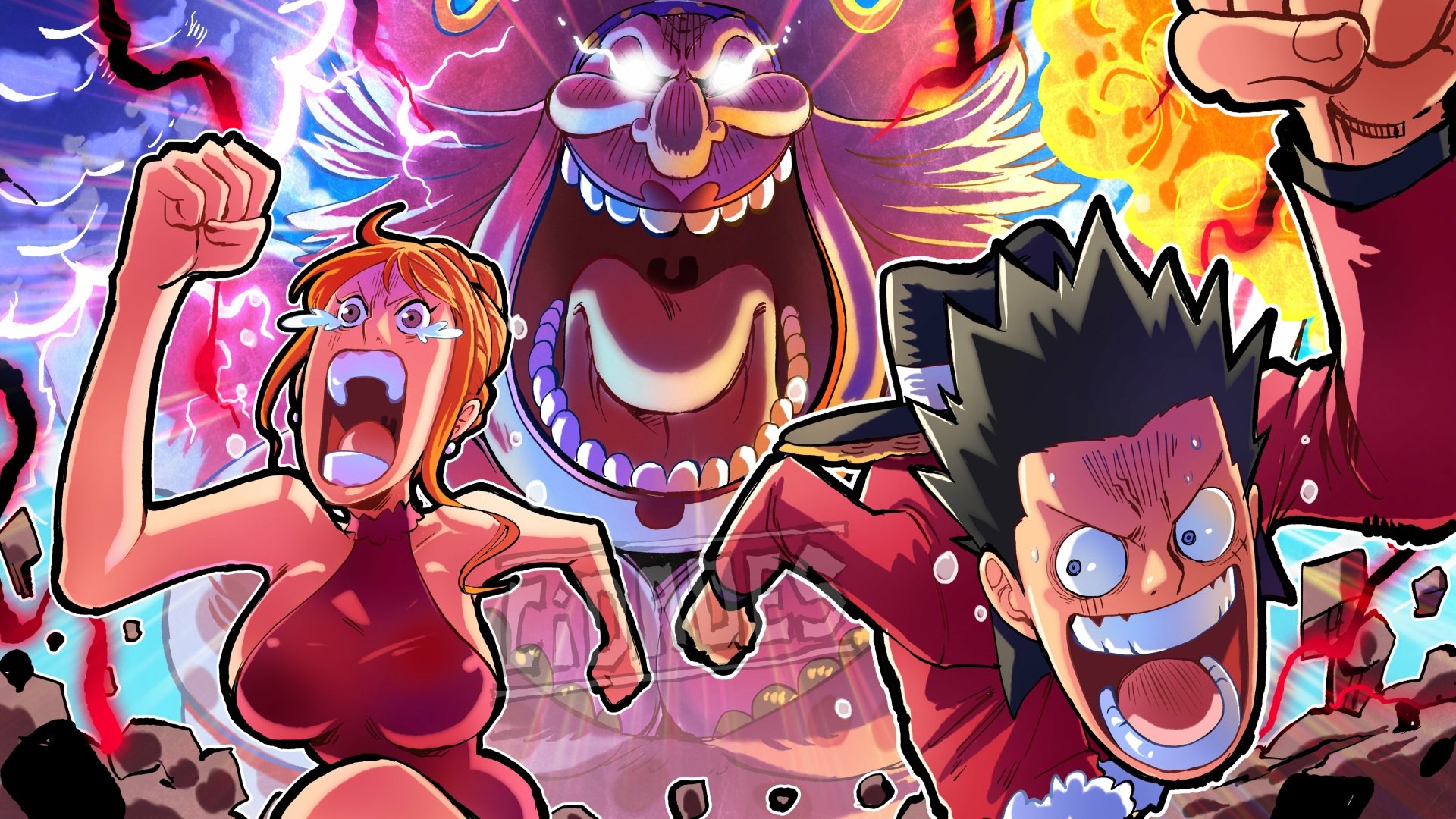 Download Anime One Piece Nami (One Piece) Charlotte Linlin Monkey D. Luffy Image