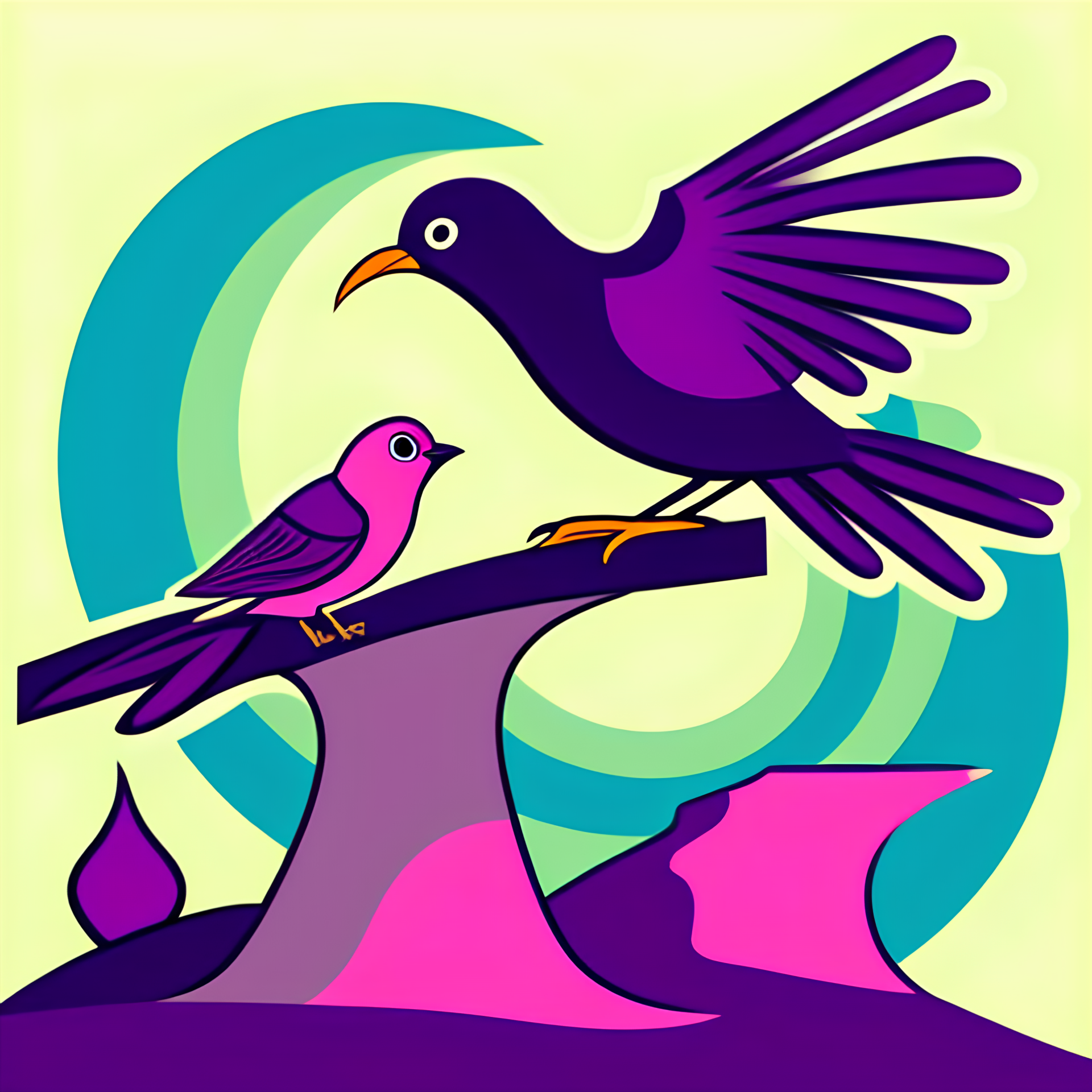 Purple birds by Robsom7436R