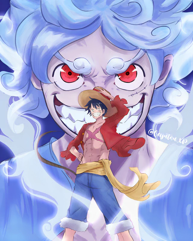  Luffy Gear 5 fanart || @Geijutsu.XP