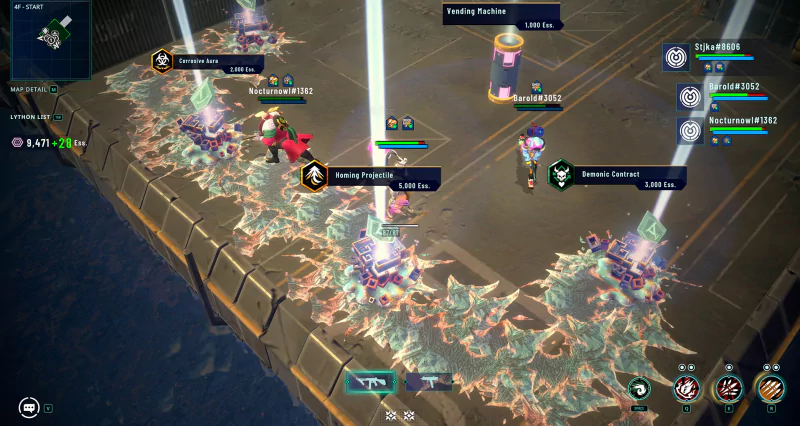 A screenshot of a Riftstorm video game battle scene with characters engaged in combat and strategic gameplay elements displayed.