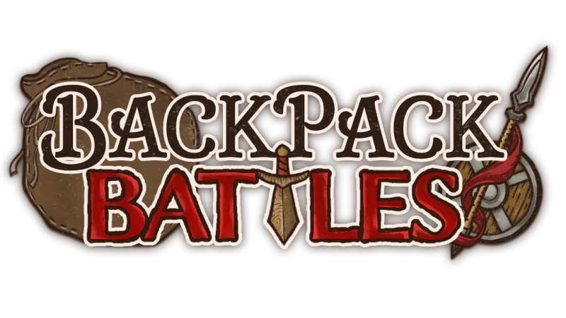 Logo of Backpack Battles video game featuring a stylized backpack and weapons.