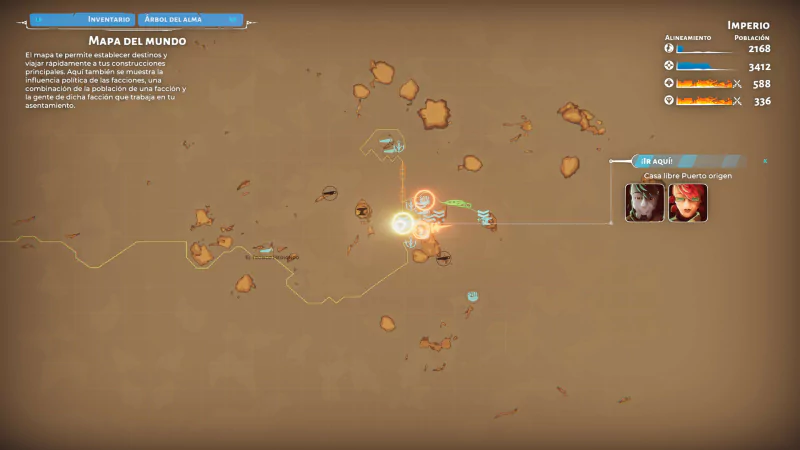 Screenshot of a world map from 'Bulwark: Falconeer Chronicles' video game showing a player's progress and objectives.